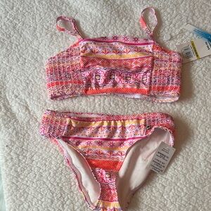 Lucky Brand Pink and Orange Kids Bikini